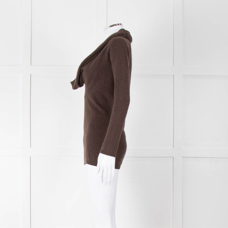 Vince Brown Cashmere Wide Neck Sweater