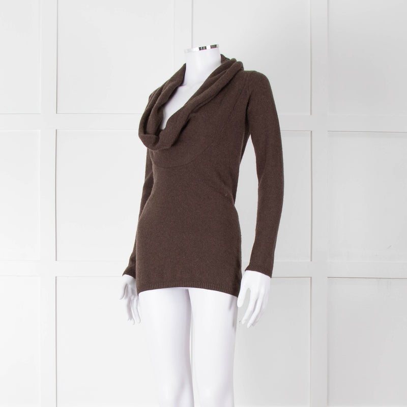 Vince Brown Cashmere Wide Neck Sweater
