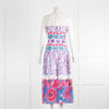 Talbot Runhoff Mixed Print Broderie Anglaise Sleeveless Midi Dress