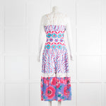Talbot Runhoff Mixed Print Broderie Anglaise Sleeveless Midi Dress