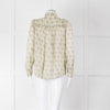 Ba&sh Cream Black Floral Frill Detail Long Sleeve Top