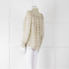 Ba&sh Cream Black Floral Frill Detail Long Sleeve Top