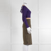 S Dress Purple Khaki Pink Trim Body Con Dress