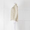 Ba&sh Cream Black Floral Frill Detail Long Sleeve Top