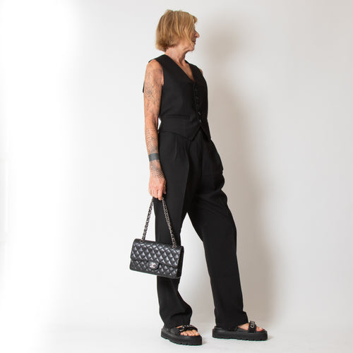 The Frankie Shop Black Gelso Wool Mix Waistcoat