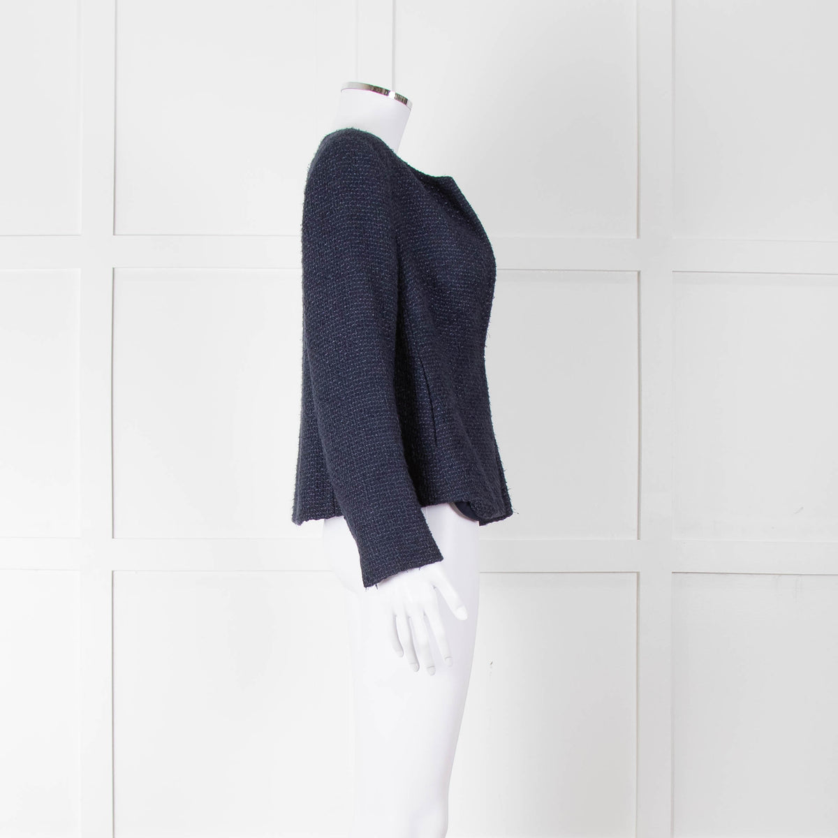 Helene Berman Navy Tweed Short Jacket