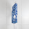Michael Michael Kors White Blue Wide Sleeve Belted Tunic