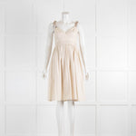 Burberry Cream Cotton Dress With Rope Shoulder Straps