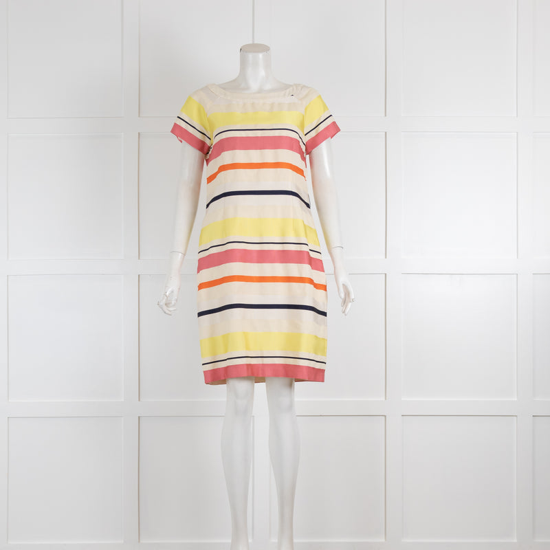 Weekend Max Mara Beige Multi Stripe Cap Sleeve Dress – Phoenix Style