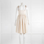 Burberry Cream Cotton Dress With Rope Shoulder Straps