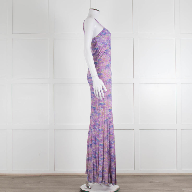LoveShackFancy Lilac Green Floral Sleeveless Maxi Dress