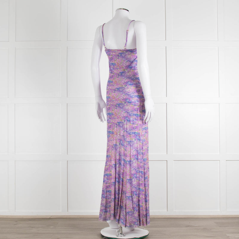 LoveShackFancy Lilac Green Floral Sleeveless Maxi Dress