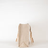 Chloe Neutral Linen Logo Woody  Medium Tote Bag