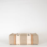 Chloe Neutral Linen Logo Woody  Medium Tote Bag