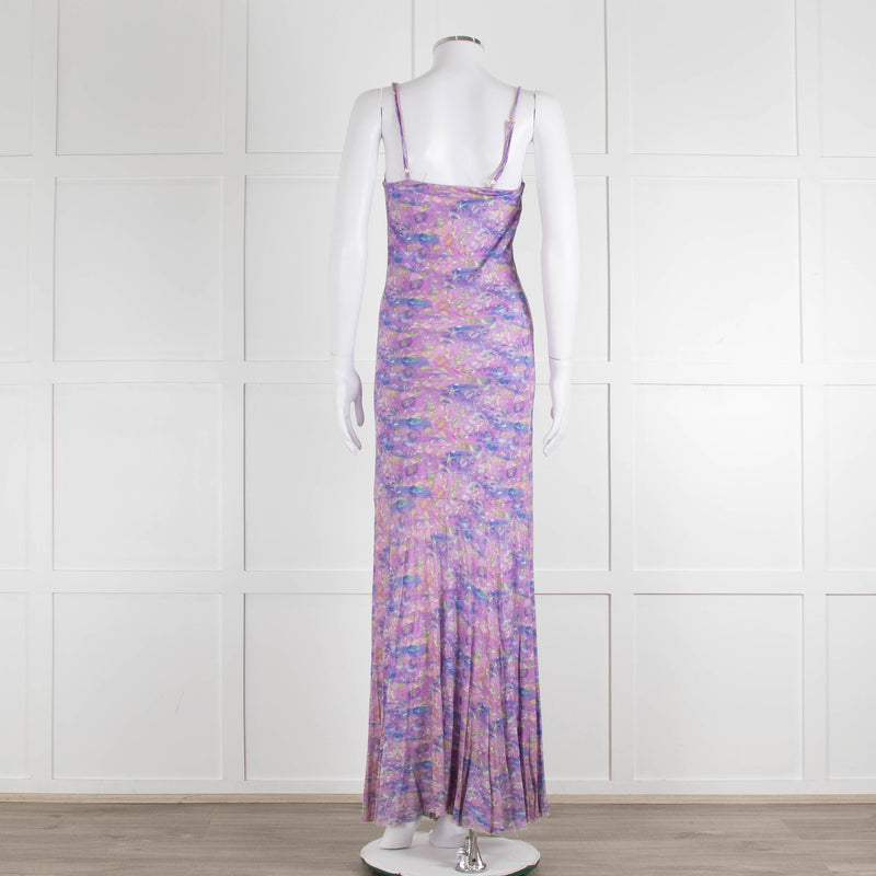 LoveShackFancy Lilac Green Floral Sleeveless Maxi Dress