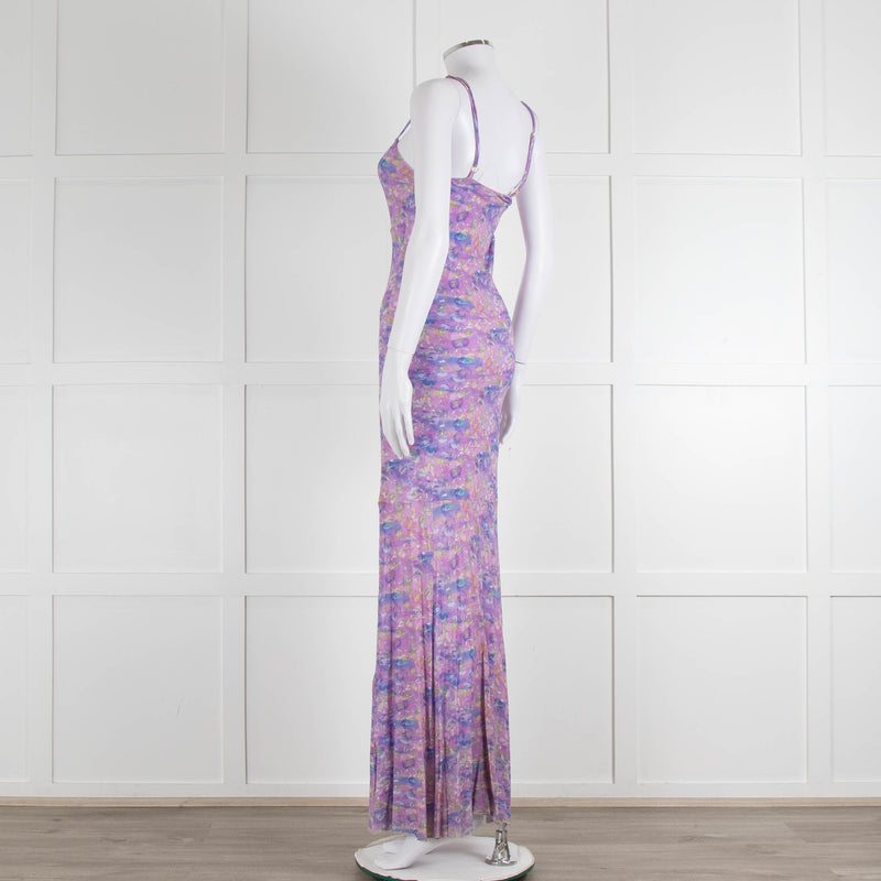 LoveShackFancy Lilac Green Floral Sleeveless Maxi Dress