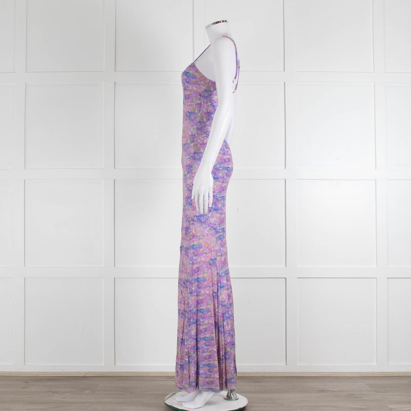 LoveShackFancy Lilac Green Floral Sleeveless Maxi Dress