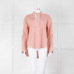 Palmer Harding White Red Stripes Tie Knot Cotton Button Up Shirt