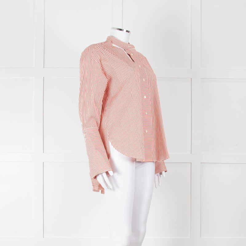Palmer Harding White Red Stripes Tie Knot Cotton Button Up Shirt