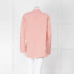 Palmer Harding White Red Stripes Tie Knot Cotton Button Up Shirt