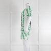 Cavalli Class White Green Cotton Short Sleeve Dress