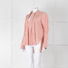 Palmer Harding White Red Stripes Tie Knot Cotton Button Up Shirt