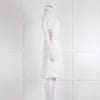 Kenzo White Embroidered Cotton Buttoned Up Belted Dress
