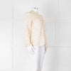 Ba&sh Cream Pink Floral Lace Detail Front Button Cotton Top