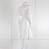 Kenzo White Embroidered Cotton Buttoned Up Belted Dress