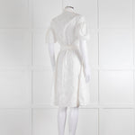 Kenzo White Embroidered Cotton Buttoned Up Belted Dress