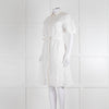Kenzo White Embroidered Cotton Buttoned Up Belted Dress
