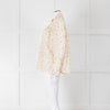 Ba&sh Cream Pink Floral Lace Detail Front Button Cotton Top