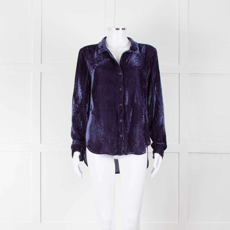 Bella Dahl Blue Velvet Corduroy Shirt