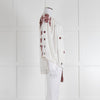 Isabel Marant Etoile White Cheese Cloth Red Embroidery Volume Blouse