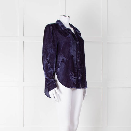 Bella Dahl Blue Velvet Corduroy Shirt