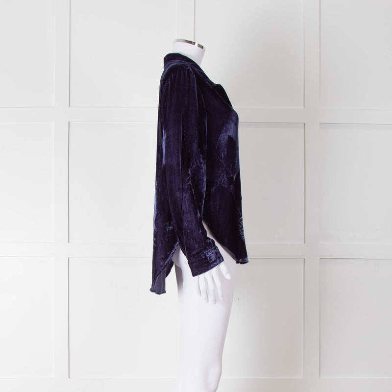 Bella Dahl Blue Velvet Corduroy Shirt