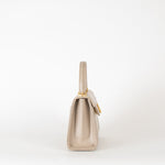 Launer London Taupe Judi Buttermilk Top Handle Small Bag