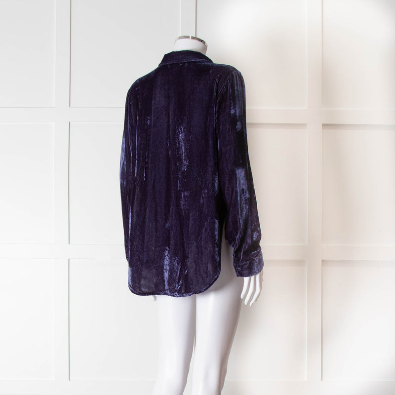 Bella Dahl Blue Velvet Corduroy Shirt