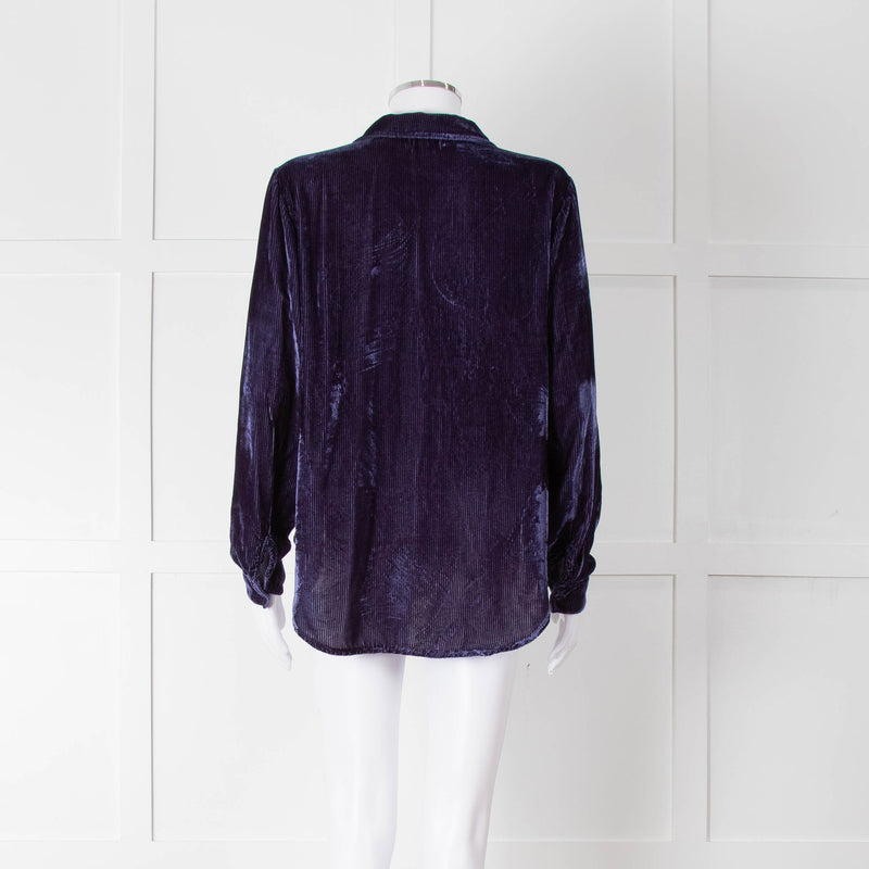 Bella Dahl Blue Velvet Corduroy Shirt