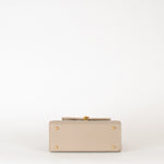 Launer London Taupe Judi Buttermilk Top Handle Small Bag