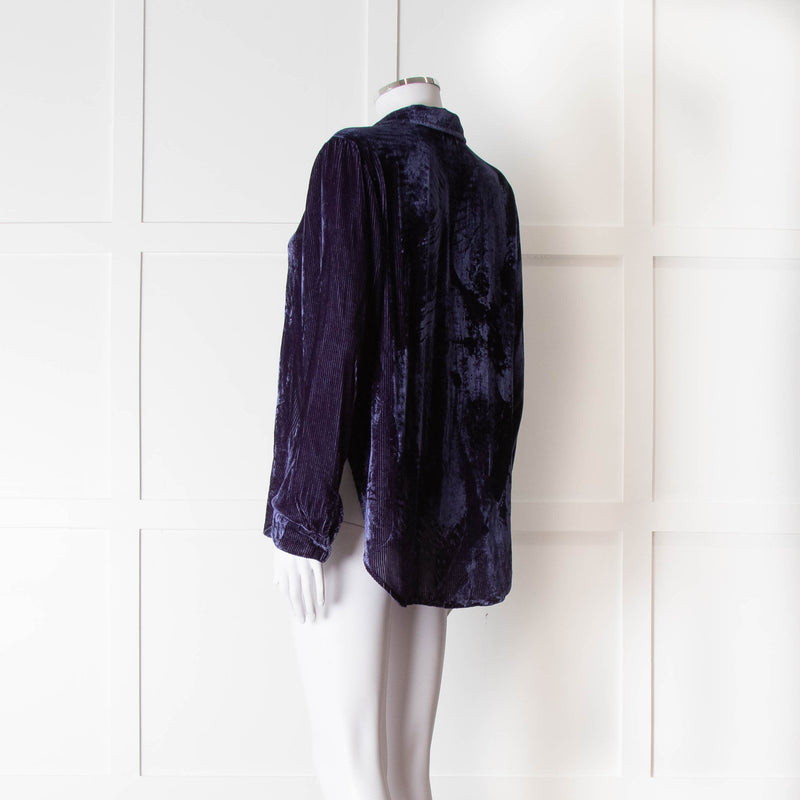 Bella Dahl Blue Velvet Corduroy Shirt