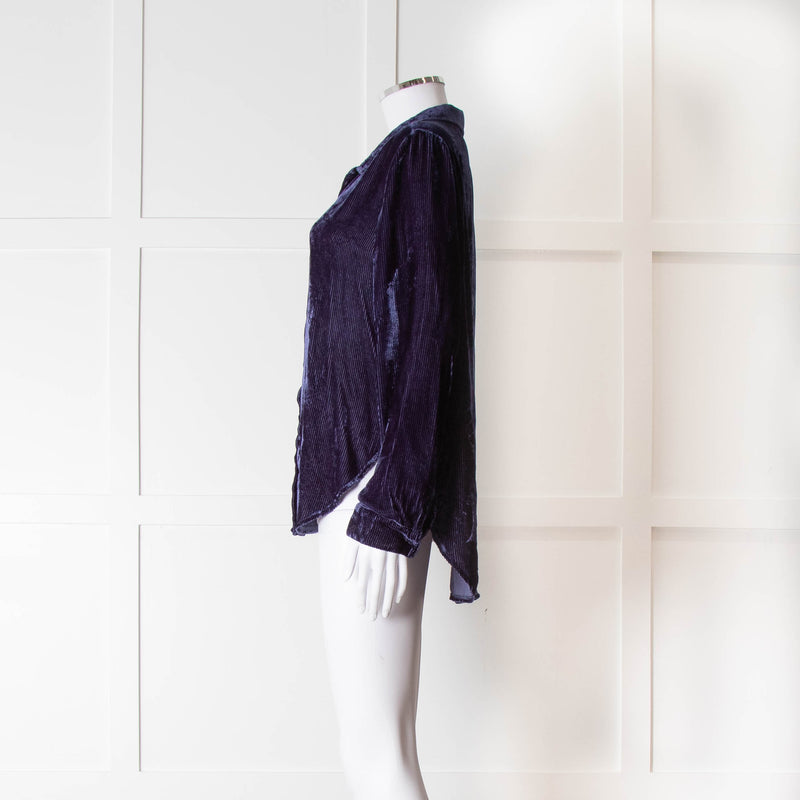 Bella Dahl Blue Velvet Corduroy Shirt