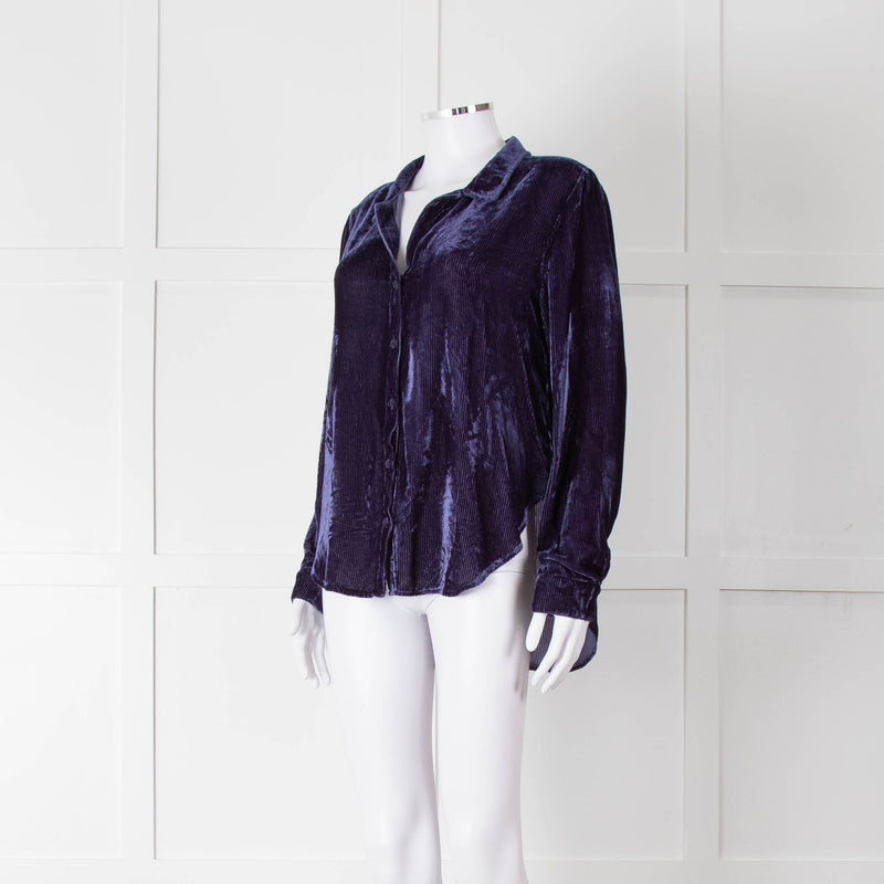Bella Dahl Blue Velvet Corduroy Shirt