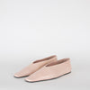 Jil Sander Pale Pink Leather Square Toes Flat Pumps