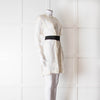 Maje Cream Lace Black Belt Sheer Mini Dress