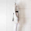 Maje Cream Lace Black Belt Sheer Mini Dress