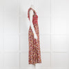 Iris Burgundy Floral Organic Cotton Dress with Smocking & Frill Sleeve