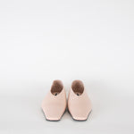 Jil Sander Pale Pink Leather Square Toes Flat Pumps