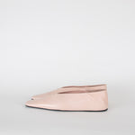 Jil Sander Pale Pink Leather Square Toes Flat Pumps