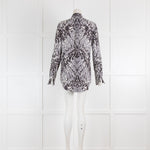 Joseph Grey Leopard Print Silk Shirt